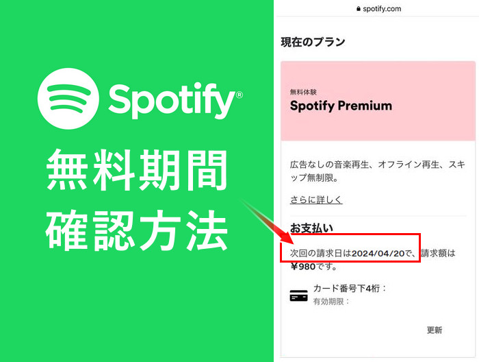 Spotify無料期間を確認する方法